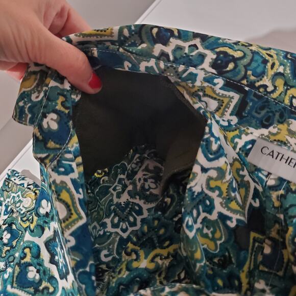 Catherines Mandala Button Up 1/2 Sleeve Top Womens Plus Size 2X Paisley Boho - Picture 10 of 12